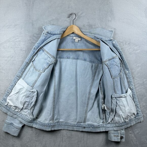 Style & Co Denim Jean Jacket Womens Size PS Light Wash Button Front Blue - Picture 3 of 11